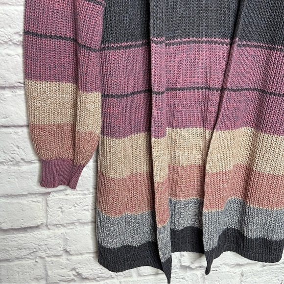 NWOT Saltwater LUXE Striped Knit Open Front Cardigan - Picture 8 of 13